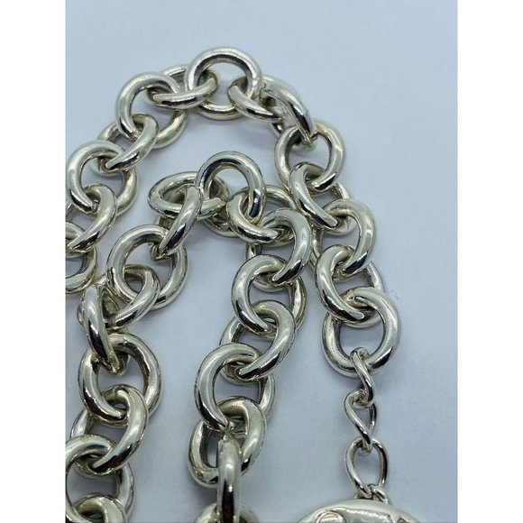 Tiffany & Co Sterling Silver Toggle Heart Tag Blank Heart Necklace 15.75" - Picture 5 of 14